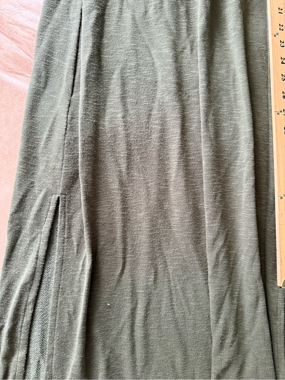 PAIGE Sage Midi Tank Dress M Olive Green V Neck Sleeveless Side Slit Maxi - Picture 3 of 7